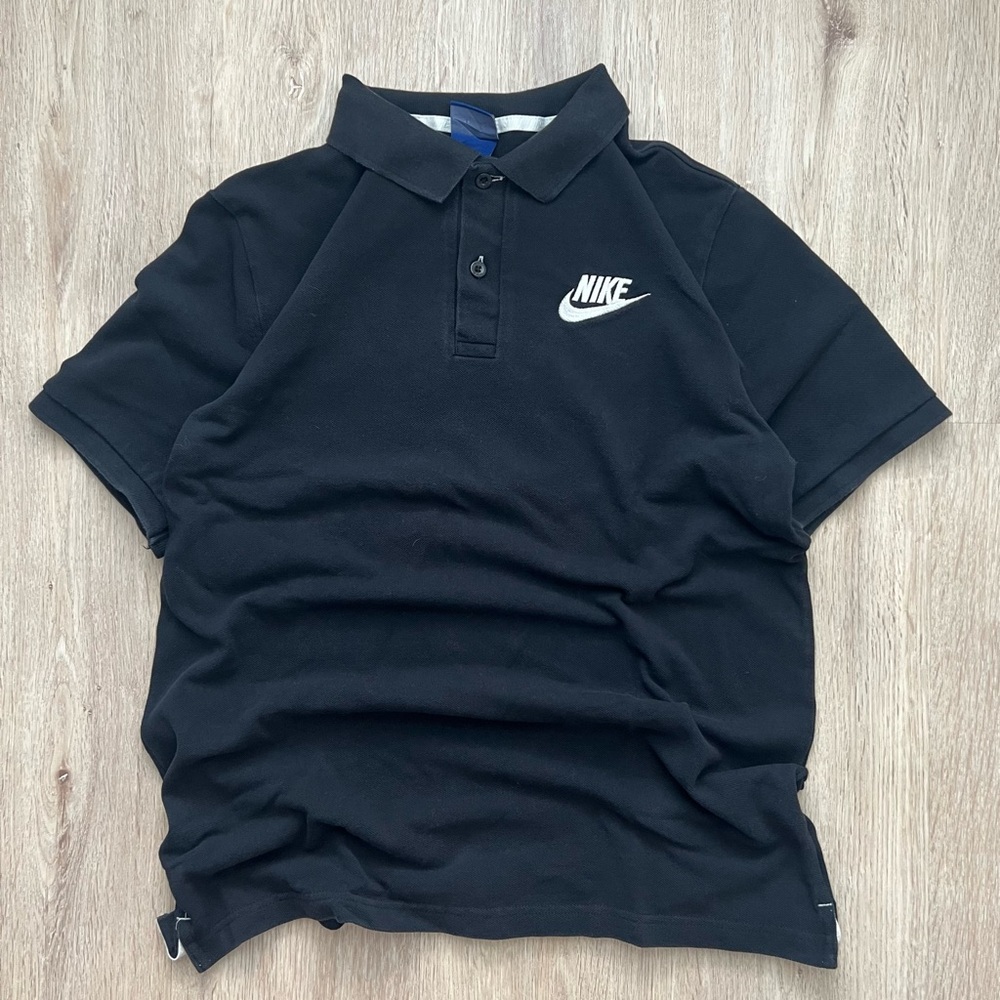 Vintage Nike Blue Tag Polo Shirt Men’s Medium Black Short Sleeve Golf 90s